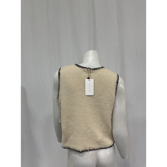 Line & Dot 'Maris' Beige Polyester Vest Size M - Picture 3 of 5